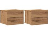Syfax™ Comodini A Muro 2 Pz Rovere Artigianale 40X32X30 Cm