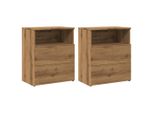 Syfax™ Comodini 2Pz Rovere Artigianale 50X32X60Cm In Legno Multistrato