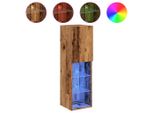 Syfax™ Mobile Tv Con Luci Led Legno Antico 30,5X30X102 Cm