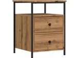 Syfax™ Comodino Rovere Artigianale 44X45X60 Cm In Legno Multistrato