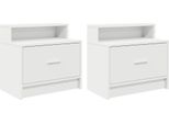 Syfax™ Comodini Con Cassetto 2 Pz Bianco 51X31X47 Cm