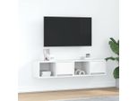 Syfax™ Mobili Tv A Parete 2Pz Bianchi 60X31X25,5 Cm Legno Multistrato