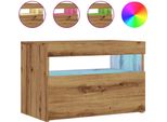Syfax™ Mobile Porta Tv Con Led Artigianale 60X35X40 Cm Multistrato