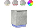 Syfax™ Comodino Con Luci Led Grigio Cemento 38X34X50 Cm