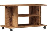 Syfax™ Mobile Tv Con Ruote Legno Antico 80X40X45 Cm Legno Multistrato