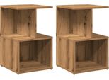 Syfax™ Comodini 2Pz Rovere Artigianale 35X35X55 Cm Legno Multistrato