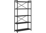Syfax™ Libreria Rovere Nero 80 X 30 X 155 Cm Legno Multistrato