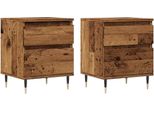Syfax™ Comodini 2Pz Legno Antico 40X35X50 Cm In Legno Multistrato