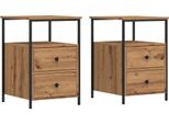 Syfax™ Comodini 2Pz Rovere Artigianale 34X35,5X50 Cm Legno Multistrato