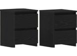 Syfax™ Armadio Da Notte Con Cassetto 2 Pcs Rovere Nero 30 X 30 X 40 Cm