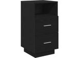 Syfax™ Comodino Con 2 Cassetti Nero 36X36X68 Cm