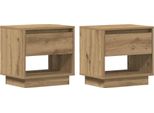 Syfax™ Comodino Con Cassetto 2 Pcs Rovere Artigianale 45 X 34 X 44 Cm
