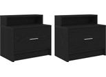 Syfax™ Comodini Con Cassetto 2 Pz Rovere Nero 51X31X47 Cm