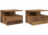 Syfax™ Comodino Flottante 2 Pcs Legno Vecchio 40 X 31 X 28 Cm