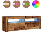 Syfax™ Mobile Porta Tv Con Led Legno Antico 120X35X40 Cm Multistrato