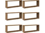 Syfax™ Mensole Parete A Cubo 6 Pz Artigianale 30X15X30 Cm Truciolato