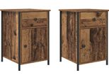 Syfax™ Armadio Da Notte 2 Pcs Legno Vecchio 40 X 42 X 60 Cm