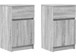 Syfax™ Comodini 2 Pz Grigio Sonoma 39X35X65 Cm In Legno Multistrato