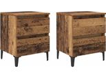 Syfax™ Armadio Da Notte 2 Pcs Legno Vecchio 40 X 35 X 50 Cm