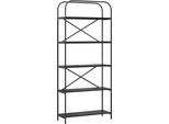 Syfax™ Libreria Rovere Nero 80 X 30 X 183 Cm Legno Multistrato