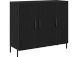 Syfax™ Credenza Rovere Nero 90 X 34 X 80 Cm Legno Multistrato
