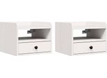Syfax™ Comodino 2 Pcs Bianco 38 X 36 X 29,5 Cm Legno Di Pino Massello