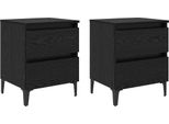 Syfax™ Armadio Da Notte 2 Pcs Rovere Nero 40 X 35 X 50 Cm
