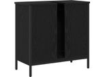 Syfax™ Armadio Per Lavabo Da Bagno Rovere Nero 60 X 30 X 60 Cm
