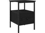 Syfax™ Armadio Da Notte Rovere Nero 34 X 36 X 50 Cm Legno Multistrato