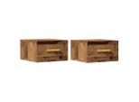 Syfax™ Comodini A Muro 2 Pz Legno Antico 35X35X20 Cm