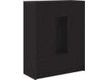 Syfax™ Credenza Con Cassetti E Ante Rovere Nero 73X31X90 Cm