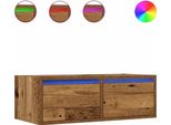 Syfax™ Mobile Porta Tv Con Luci Led Legno Antico 75X35,5X25 Cm