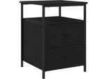 Syfax™ Armadio Da Notte Con Cassetto Rovere Nero 34 X 35,5 X 50 Cm