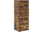 Syfax™ Credenza Con Cassetti Rovere Fumo 37,5X35X99 Cm In Truciolato