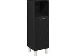 Syfax™ Mobile Da Bagno Rovere Nero 30 X 30 X 95 Cm Legno Multistrato