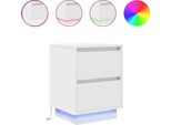 Syfax™ Comodini Con Luci A Led 2 Pz Bianco 38X34X50 Cm