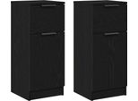 Syfax™ Credenza 2 Pcs Rovere Nero 30 X 30 X 70 Cm Legno Multistrato