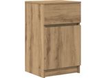 Syfax™ Comodino Rovere Artigianale 39X35X65 Cm In Legno Multistrato
