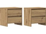 Syfax™ Armadio Da Notte 2 Pcs Rovere Artigianale 45 X 34 X 44,5 Cm