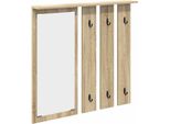 Syfax™ Appendiabiti A Muro Con Specchio Rovere Sonoma 84 X 10 X 80 Cm