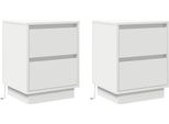 Syfax™ Armadio Da Notte Con Cassetto 2 Pcs Bianco 39 X 34,5 X 50 Cm