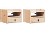 Syfax™ Comodino 2 Pcs Marrone 38 X 36 X 29,5 Cm Legno Di Pino Massello