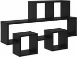 Syfax™ Scaffale Da Parete Con Lo Scaffale Rovere Nero 82 X 15 X 51 Cm