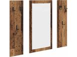 Syfax™ Appendiabiti A Muro Con Specchio Legno Vecchio 96 X 1,5 X 90 Cm