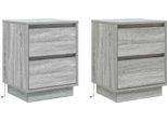 Syfax™ Armadio Da Notte Con Cassetto 2 Pcs Grigio 39 X 34,5 X 50 Cm