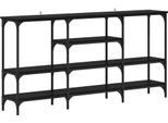 Syfax™ Tavolo Consolle Rovere Nero 160 X 29 X 80 Cm Legno Multistrato