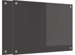 Vidaxl Alzatina Da Cucina 2 Pezzi Grigio Scuro 70 X 50 Cm Vetro Temperato