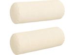 Vidaxl Cuscini Bolster 2 Pezzi Crema Ø 25 X 70 Cm Velluto A Coste