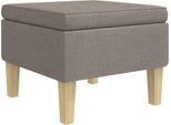 Syfax™ Poggiapiedi Con Gambe In Legno Tortora In Tessuto
