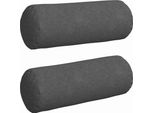 Vidaxl Cuscino Bolster 2 Pezzi Grigio Scuro Ø 25 X 70 Cm In Tessuto A Coste